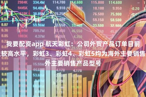 我要配资app 航天彩虹：公司外贸产品订单目前处于历史较高水平，彩虹3、彩虹4、彩虹5均为海外主要销售产品型号